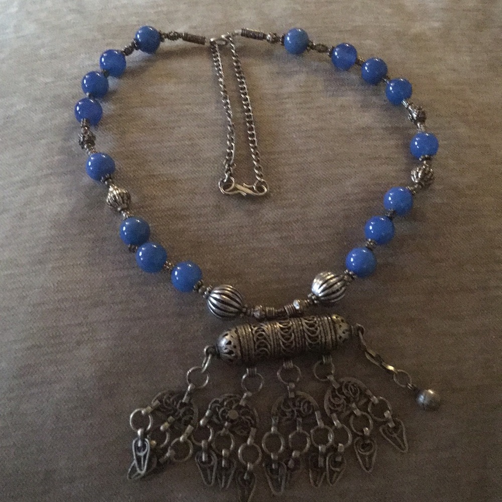 Yemeni Agate Prayer Box Necklace.